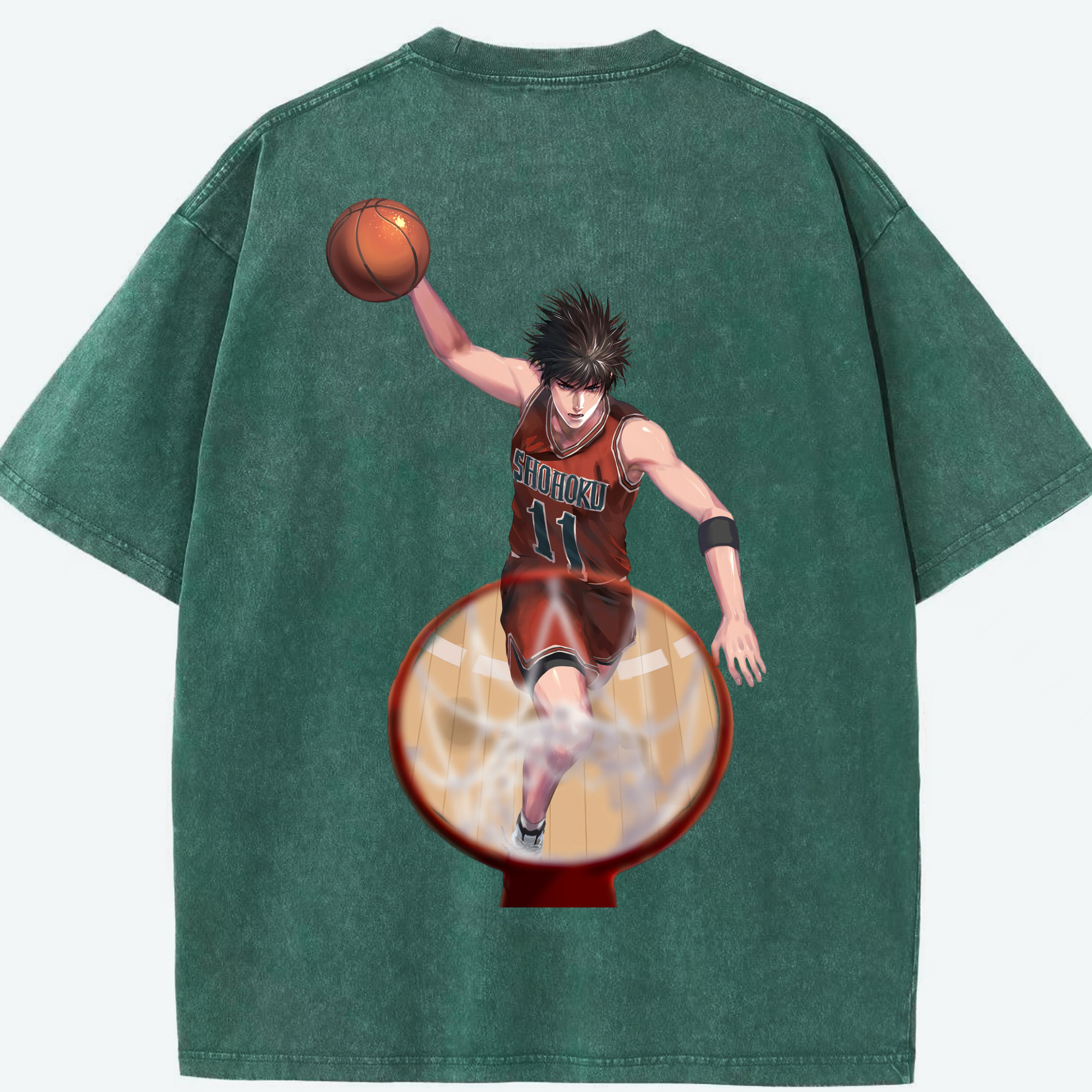 （画像用） SLAM DUNK／スラムダンク 綿100% ヴィンテージ風 半袖Tシャツ（背面プリント）